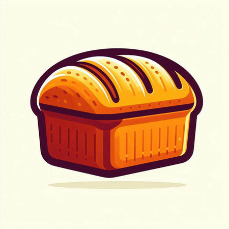 Illustration of a loaf of bread in cartoon style. Vector illustration.のイラスト素材