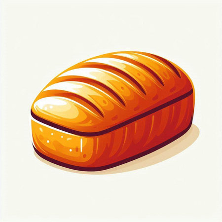 Illustration of a loaf of bread isolated on a white background.のイラスト素材