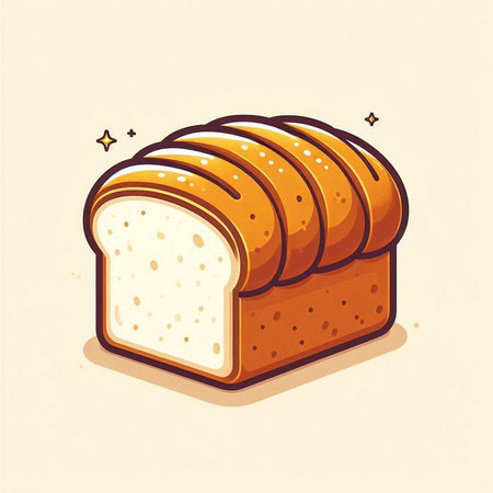 Illustration of a loaf of bread. Vector illustration of bread.のイラスト素材