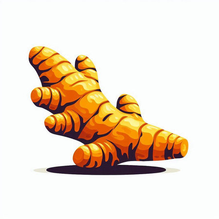 Ginger root isolated on white background. Hand drawn vector illustration.のイラスト素材