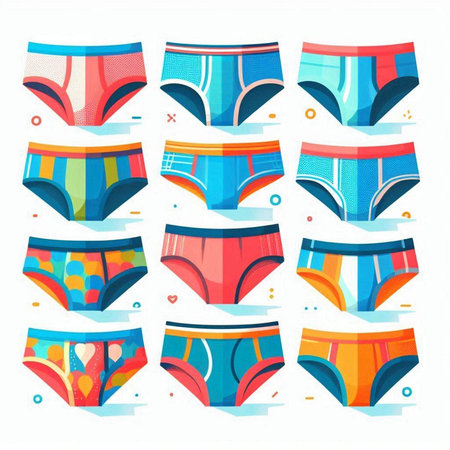 Underwear vector set. Men's underwear, underpants, trunks.のイラスト素材