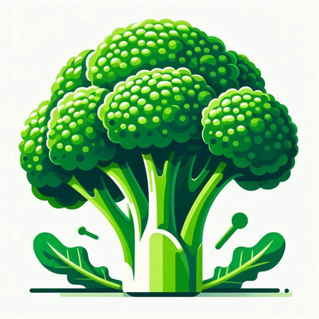 Broccoli on white background. Vegetable illustration. Vector illustration.のイラスト素材