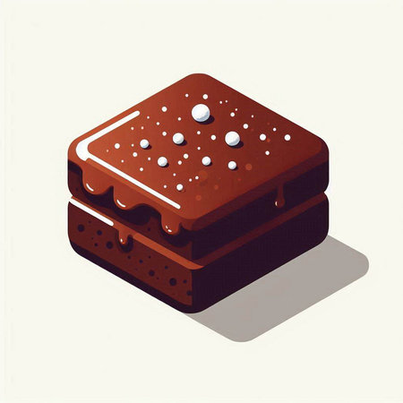 Illustration of a chocolate cake on a white background, vector illustrationのイラスト素材