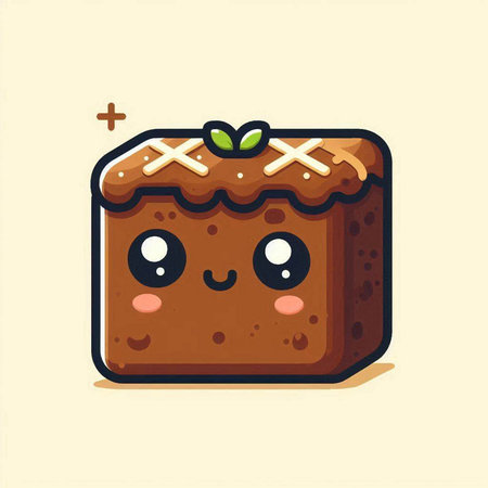 Cute cartoon kawaii gingerbread cookie. Vector illustration.のイラスト素材