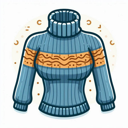 Vector illustration of a sweater on a white background. Winter clothes.のイラスト素材