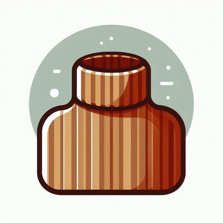 Wooden bottle with a lid on a white background. Vector illustration.のイラスト素材