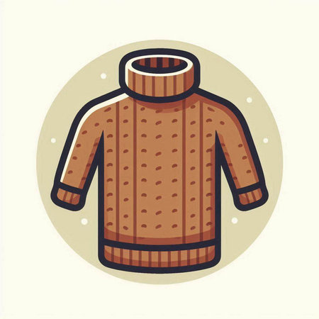 Woolen winter sweater. Vector illustration of a warm sweater.のイラスト素材