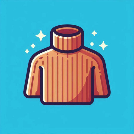 Vector illustration of a sweater on a blue background in flat style.のイラスト素材