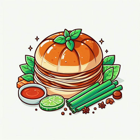 Illustration of a japanese kimchi on a white backgroundのイラスト素材