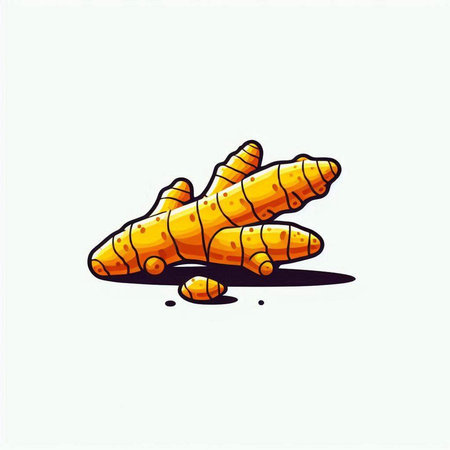 Ginger root. Hand drawn vector illustration. Isolated on white background.のイラスト素材