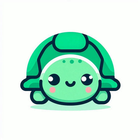 Cute turtle icon. Cute turtle character. Vector illustration.のイラスト素材