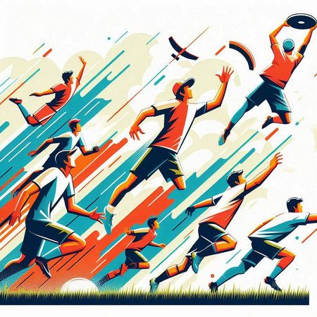 Soccer players in action. Sport vector illustration. Abstract background.のイラスト素材