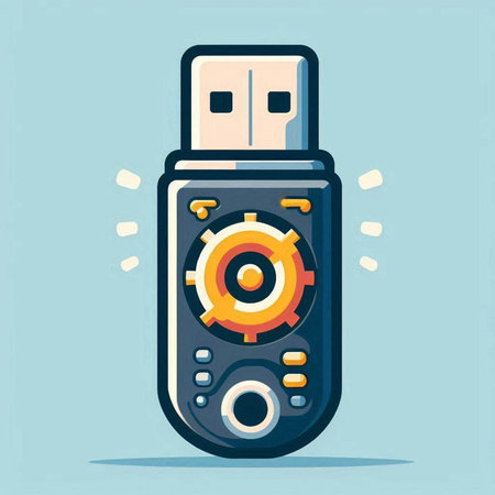 Usb flash drive icon, vector illustration. Flat design style.のイラスト素材