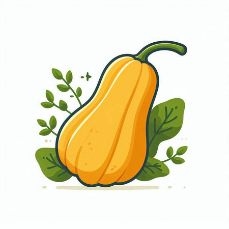 Pumpkin vector illustration isolated on white background. Hand drawn vegetable.のイラスト素材