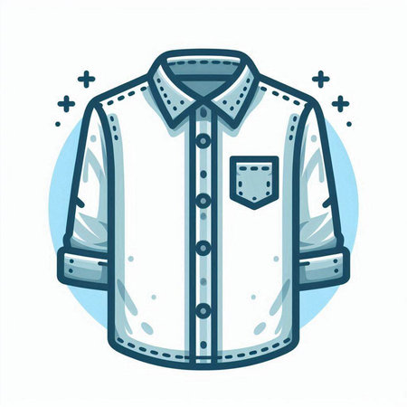 Vector illustration of shirt in doodle style on white background.のイラスト素材