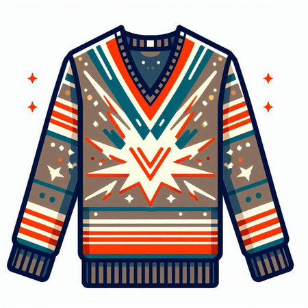 Christmas ugly sweater isolated on a white background. Vector illustration. Eps 10.のイラスト素材