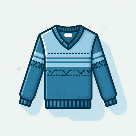 Knitted sweater. Vector illustration of a sweater with a pattern.のイラスト素材
