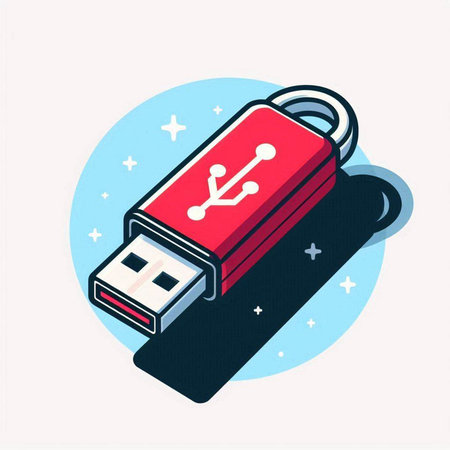 Usb flash drive icon in isometric flat design. Vector illustration.のイラスト素材