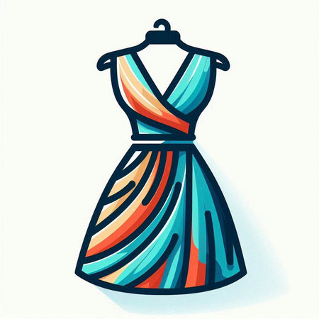 Fashion woman dress on a mannequin. Vector illustration.のイラスト素材