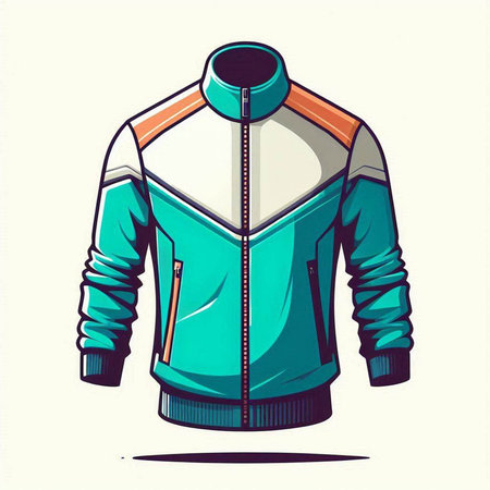 Jacket with a long sleeve. Sportswear. Vector illustration.のイラスト素材