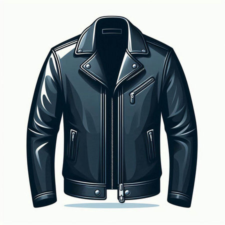 Men's leather jacket isolated on a white background. Vector illustration.のイラスト素材
