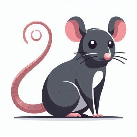 Cute cartoon mouse isolated on a white background. Vector illustration.のイラスト素材