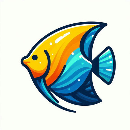Colorful cartoon fish isolated on a white background. Vector illustration.のイラスト素材