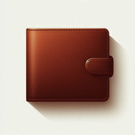Brown leather wallet on a white background. Eps 10 vector file.のイラスト素材