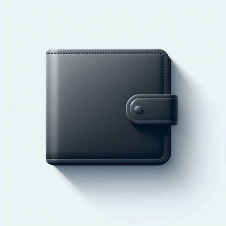 Black leather wallet on a white background. Vector illustration. Eps 10のイラスト素材