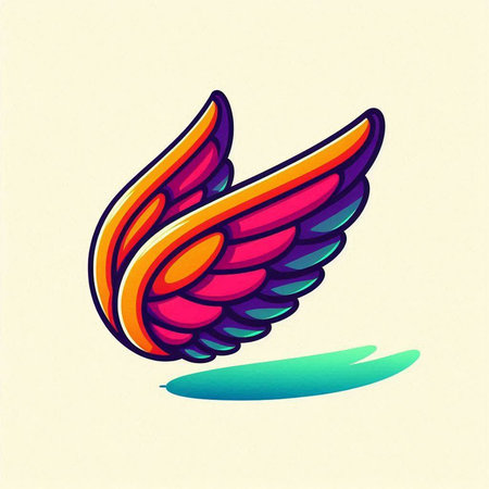 Illustration of a flying bird on a light background. Vector illustrationのイラスト素材