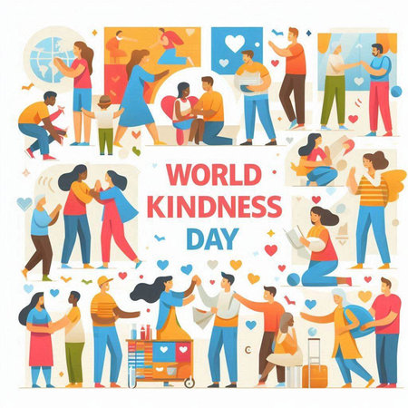 World Kindness Day, International Day of Persons with Disabilities, Vector Illustrationのイラスト素材