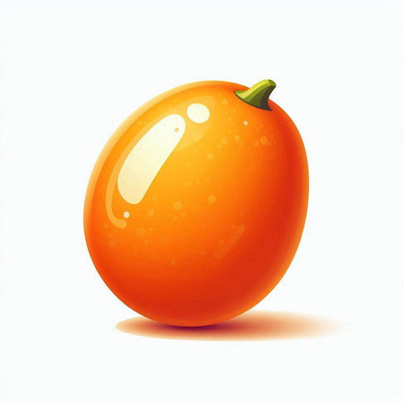 Illustration of an orange mango isolated on a white background - vectorのイラスト素材