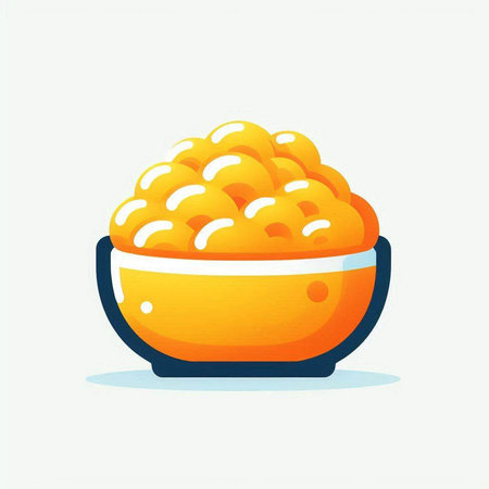 Illustration of an orange bowl with caviar on a white backgroundのイラスト素材