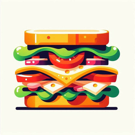 Hamburger fast food vector illustration. Hamburger in flat style.のイラスト素材