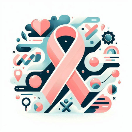 Breast Cancer Awareness Ribbon. Vector Illustration of Breast Cancer Awareness Month Campaign.のイラスト素材