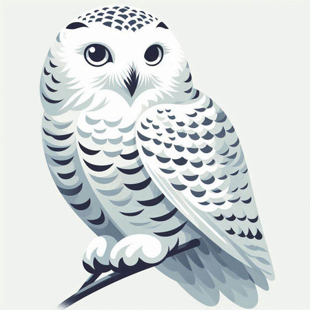 Owl on a white background. Vector illustration of an owl.のイラスト素材