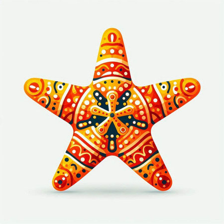 Colorful starfish isolated on a white background. Vector illustration.のイラスト素材