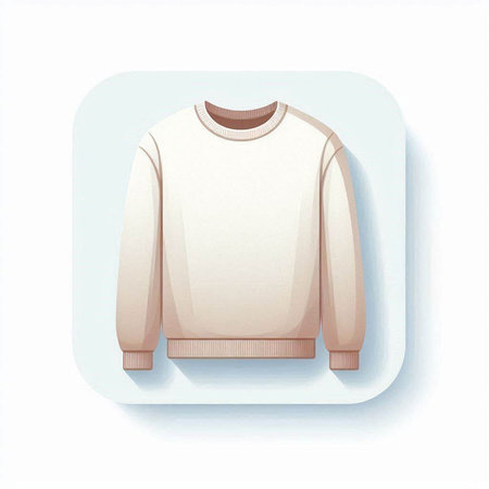 Vector illustration of a white knitted sweater on a white background.のイラスト素材