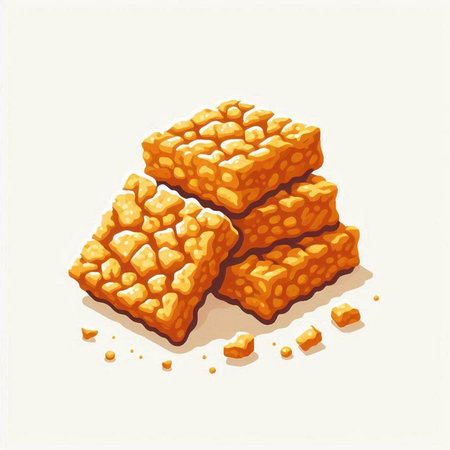 Illustration of a pile of crackers on a white background.のイラスト素材