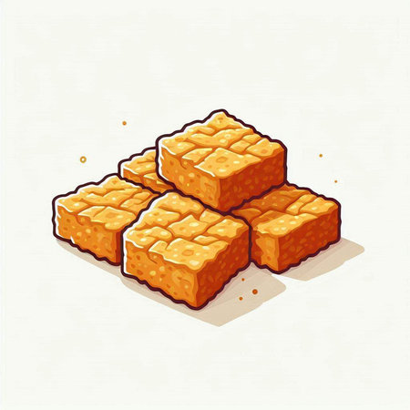 Illustration of a set of sugar cubes on a white background.のイラスト素材