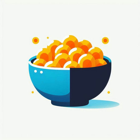 Bowl of cereals. Vector illustration in flat style. Healthy food.のイラスト素材