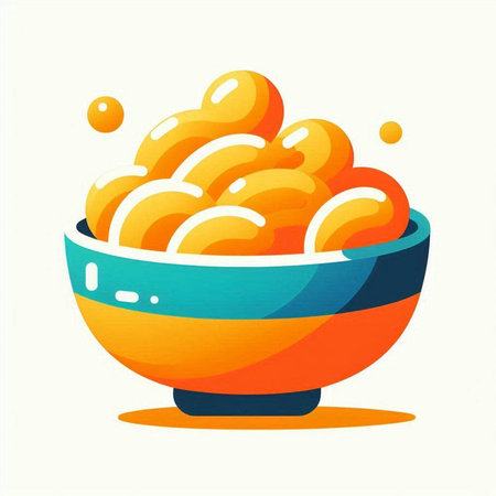 Bowl of soybeans. Vector illustration in flat cartoon style.のイラスト素材