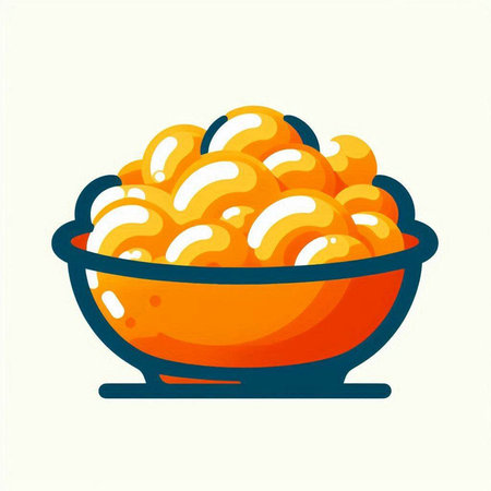 Bowl of orange caviar on white background. Vector illustration.のイラスト素材
