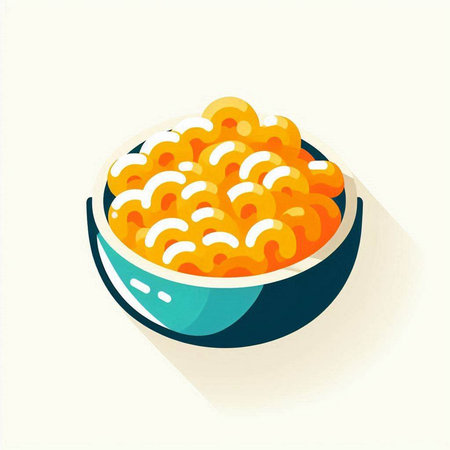 Illustration of a bowl of porridge on a white background.のイラスト素材
