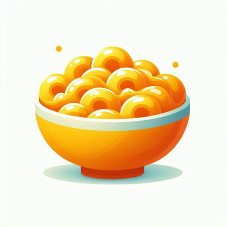 Illustration of a bowl full of orange caviar on blue backgroundのイラスト素材