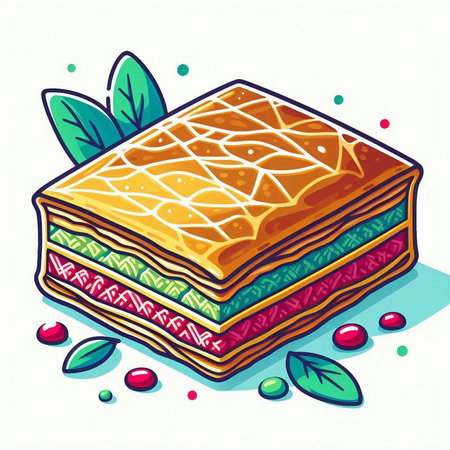 Illustration of a stack of sandwich on a white background - vectorのイラスト素材