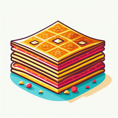 Illustration of a piece of cake isolated on a white background.のイラスト素材