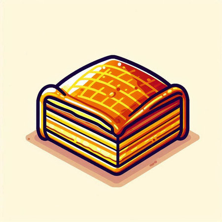 Illustration of a piece of cake isolated on a white background.のイラスト素材