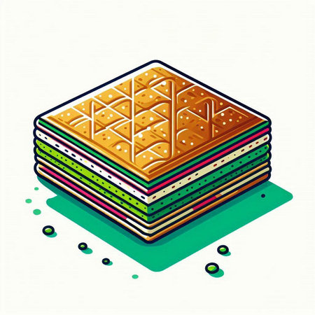 Isometric vector illustration of a sandwich. Isometric sandwich icon.のイラスト素材