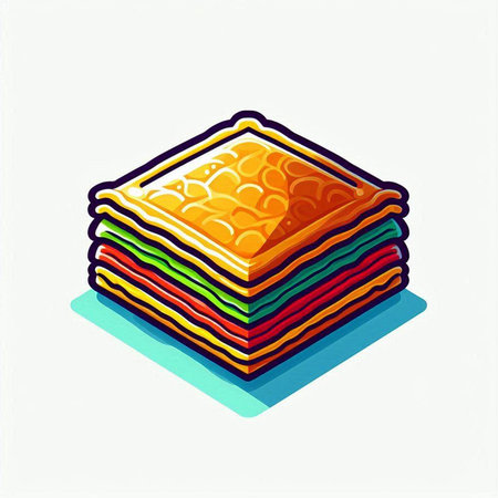Stack of colorful napkins on a white background. Vector illustration.のイラスト素材
